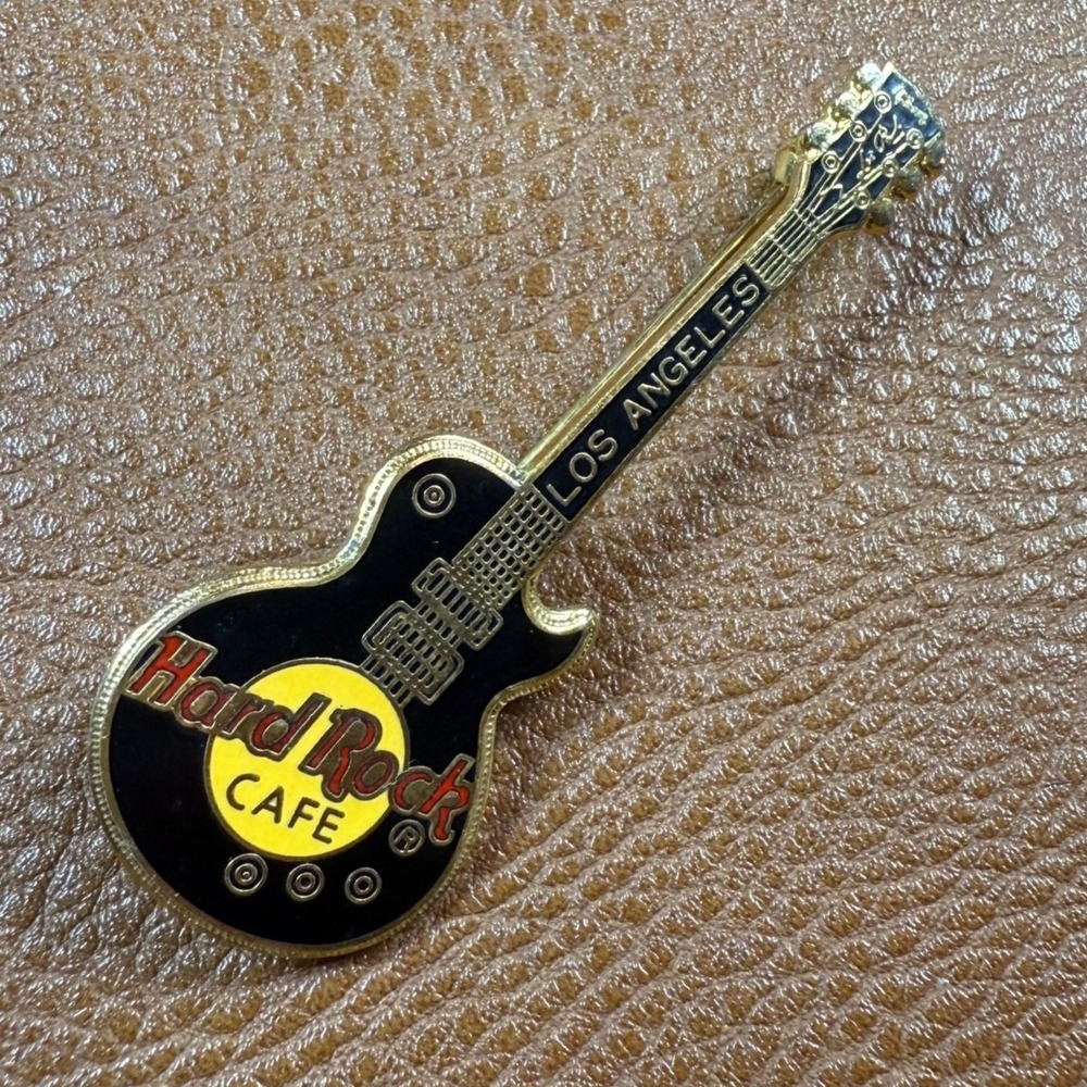 Hard Rock Cafe Los Angeles Guitar Pin Enamel Lapel Brooch Vintage Collectible‎
